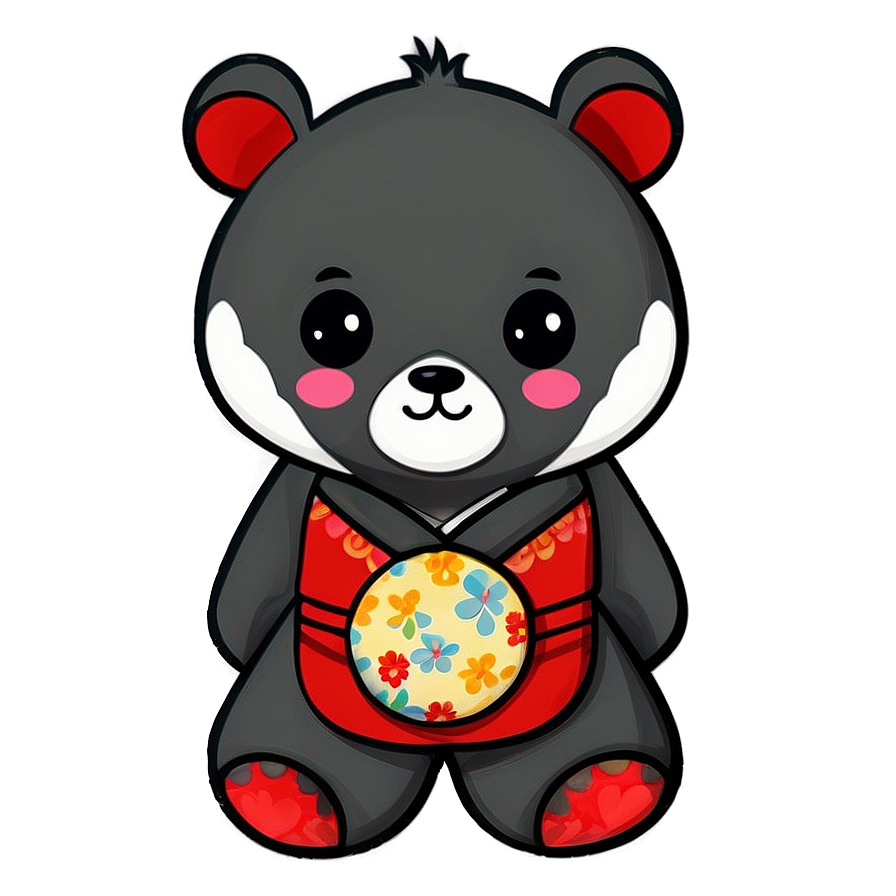 Kawaii Bear In Kimono Png 06292024 Image