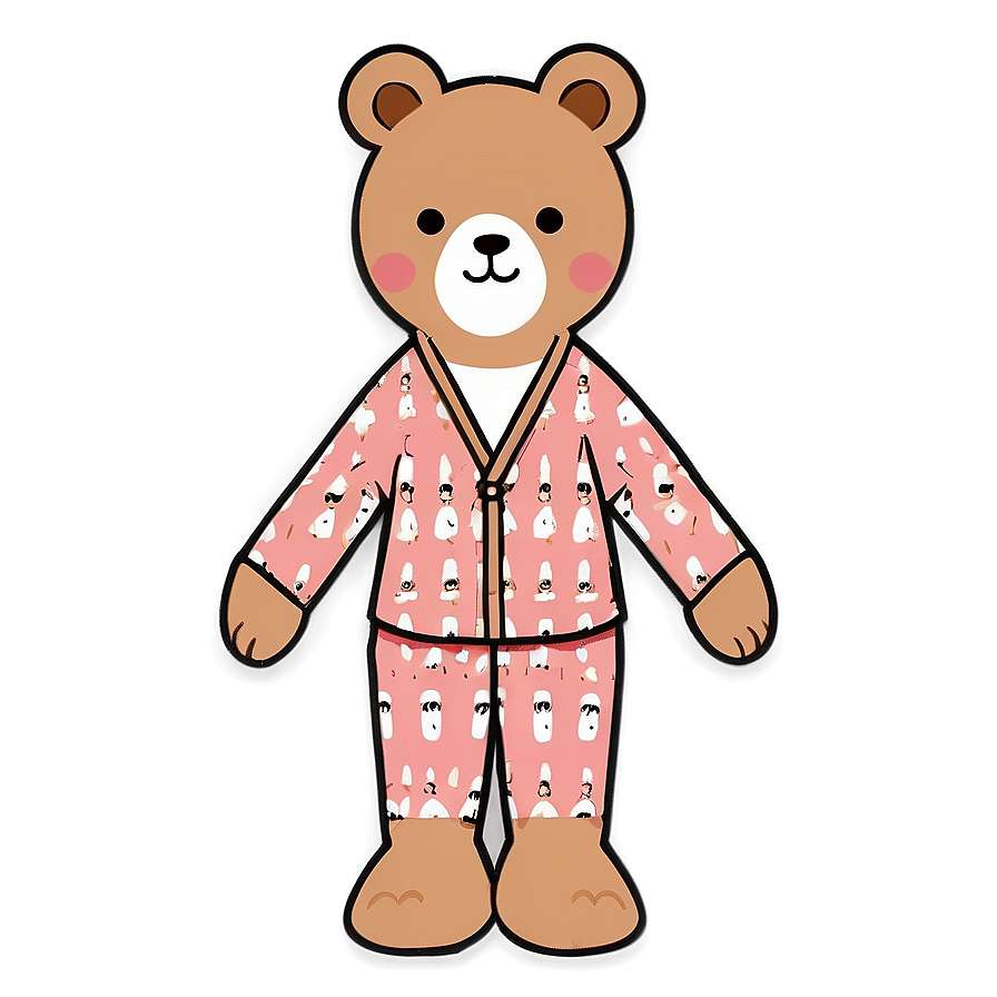 Kawaii Bear In Pajamas Png 5 Image