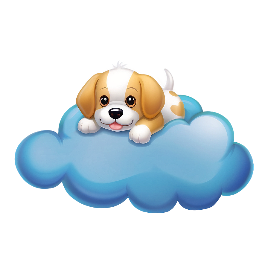 Kawaii Dog On A Cloud Png 06292024 Image