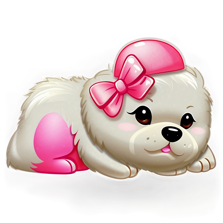 Kawaii Dog With A Bow Png 35 Image