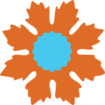 Abstract Orange Flower Illustration PNG Image