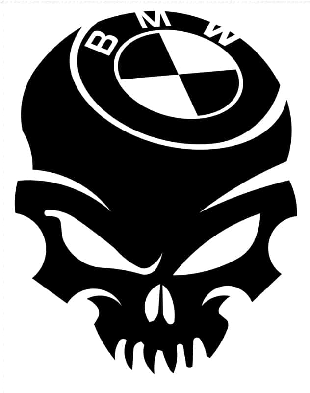 B M W Skull Logo Design PNG Image