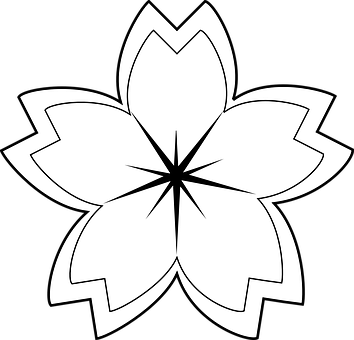 Blackand White Flower Graphic PNG Image