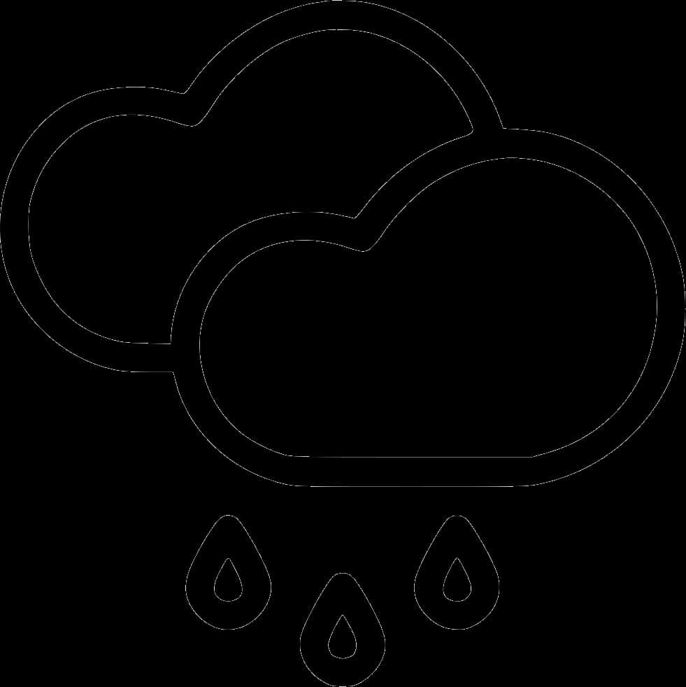 Cloudsand Raindrops Outline PNG Image