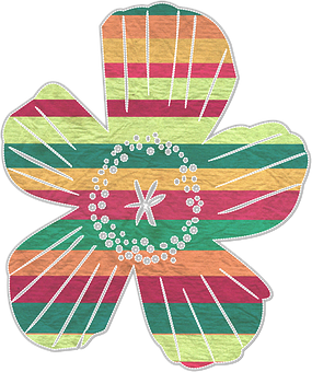 Colorful Textured Paper Cutout Flower PNG Image