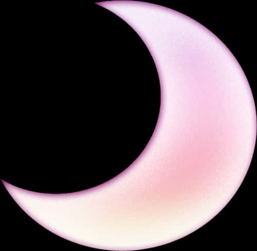 Crescent Moon Illustration Pink Hues PNG Image