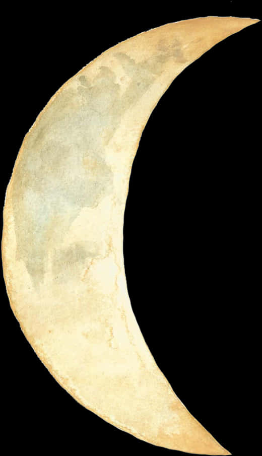 Crescent Moon Watercolor PNG Image