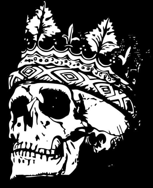 Crowned Skull Graphic PNG Image