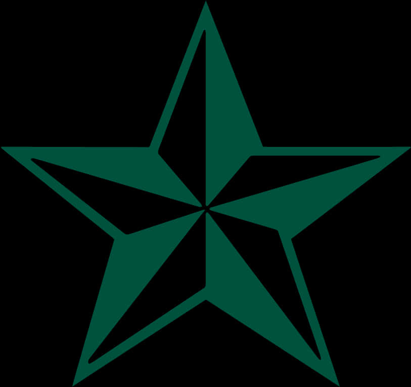 Dark Green Geometric Star PNG Image