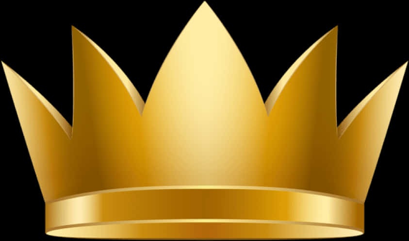 Golden Crown Illustration PNG Image