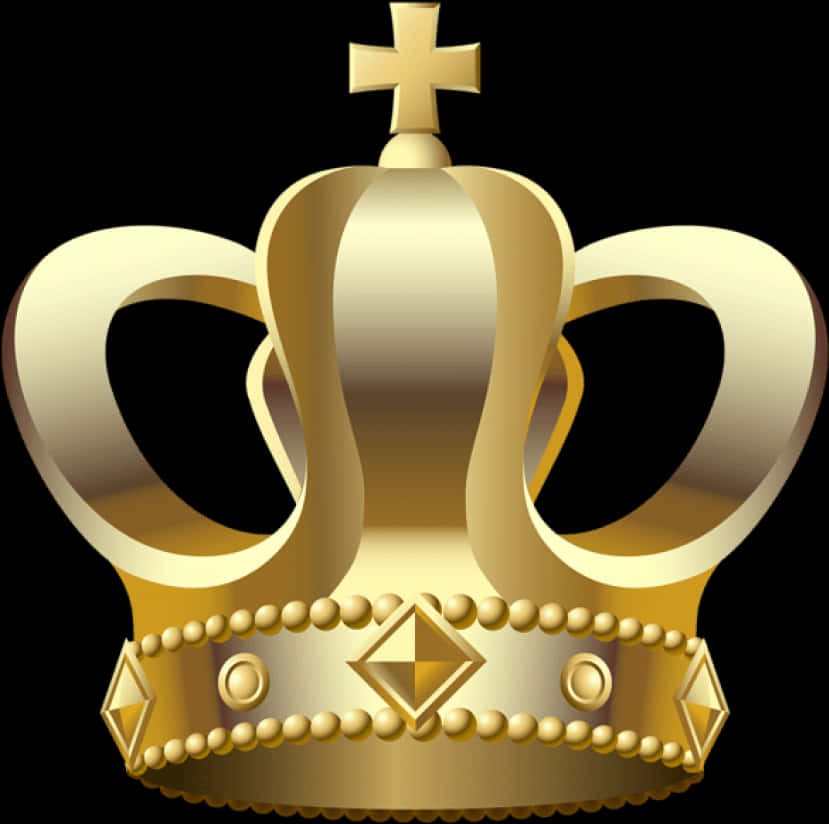 Golden Royal Crown Graphic PNG Image