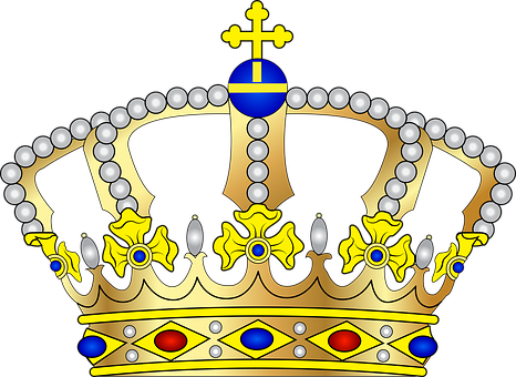 Golden Royal Crown Illustration PNG Image