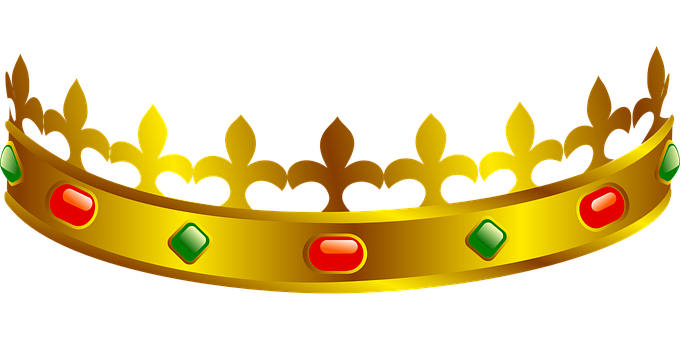 Golden Royal Crownwith Gems PNG Image