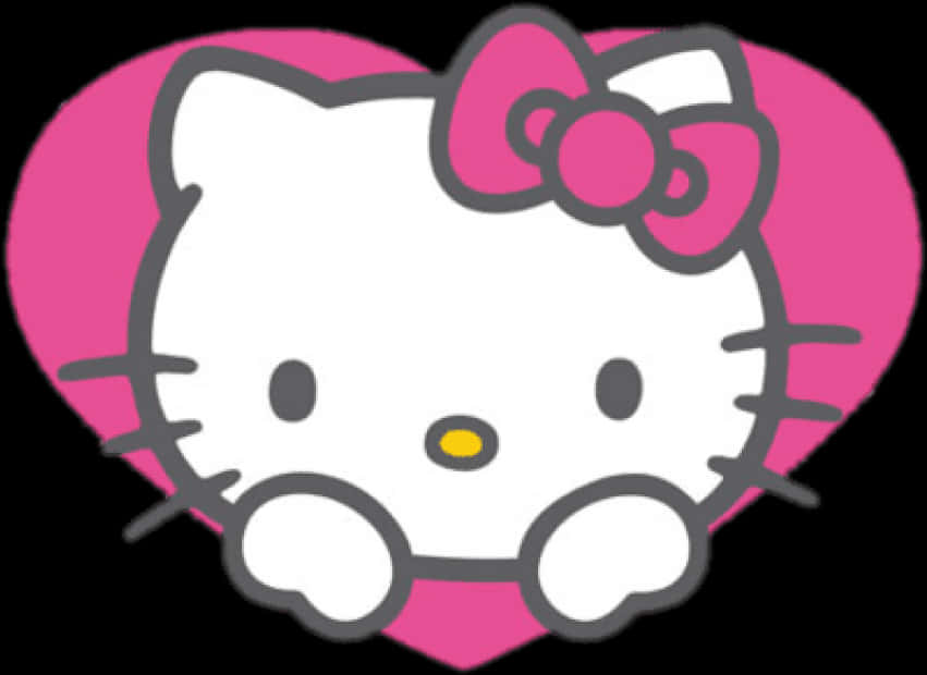 Hello Kitty Pink Heart Graphic PNG Image