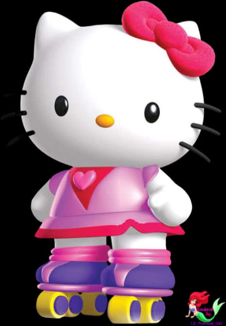 Hello Kitty Roller Skating PNG Image