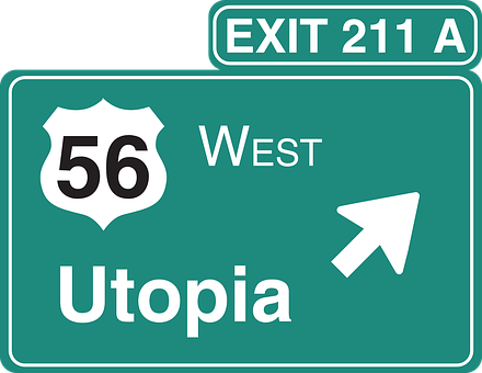 Highway Exit Sign Utopia56 West PNG Image