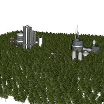 Industrial Complexin Forest PNG Image