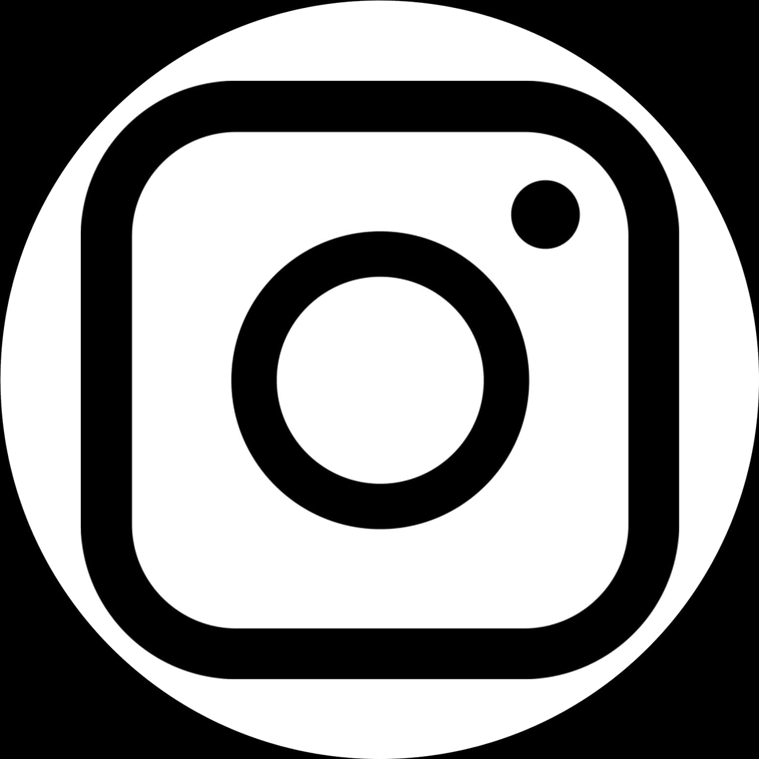 Instagram Logo Blackand White PNG Image