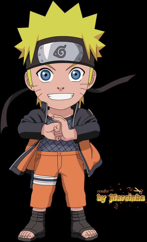 Naruto Uzumaki Excited Pose PNG Image