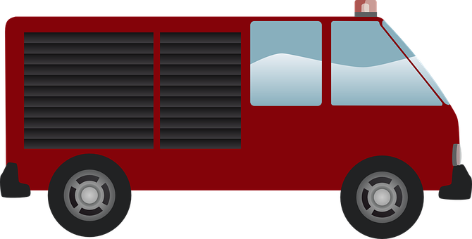 Red Fire Engine Illustration PNG Image