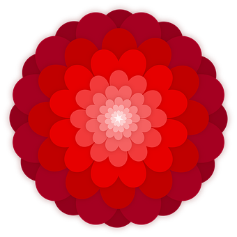 Red Gradient Flower Illustration PNG Image