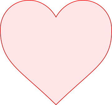 Red Outlined Heart Graphic PNG Image