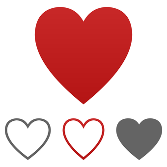 Redand Grey Heart Icons PNG Image