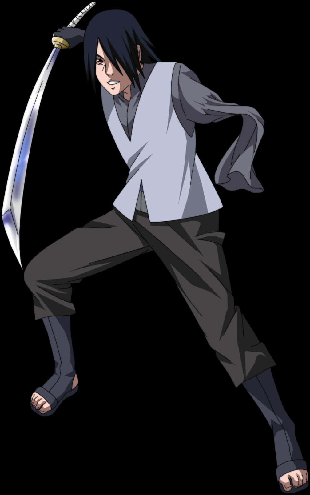 Sasuke_ Uchiha_ Ready_for_ Battle PNG Image