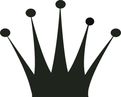 Simplified Black Crown Graphic PNG Image