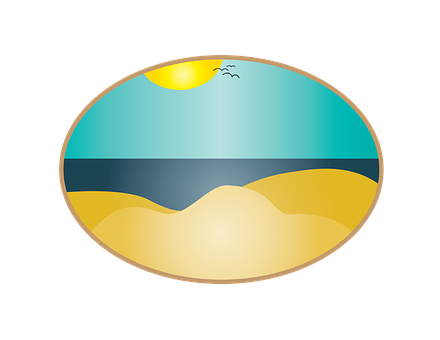 Sunny Beach Vector Illustration PNG Image