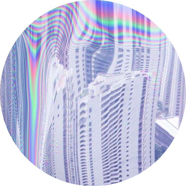 Vaporwave Skyscraper Distortion PNG Image