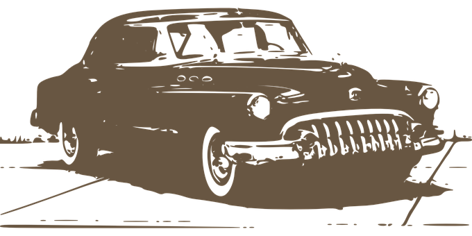 Vintage Car Silhouette PNG Image